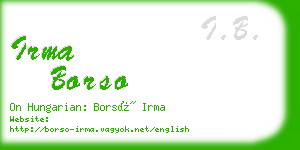 irma borso business card